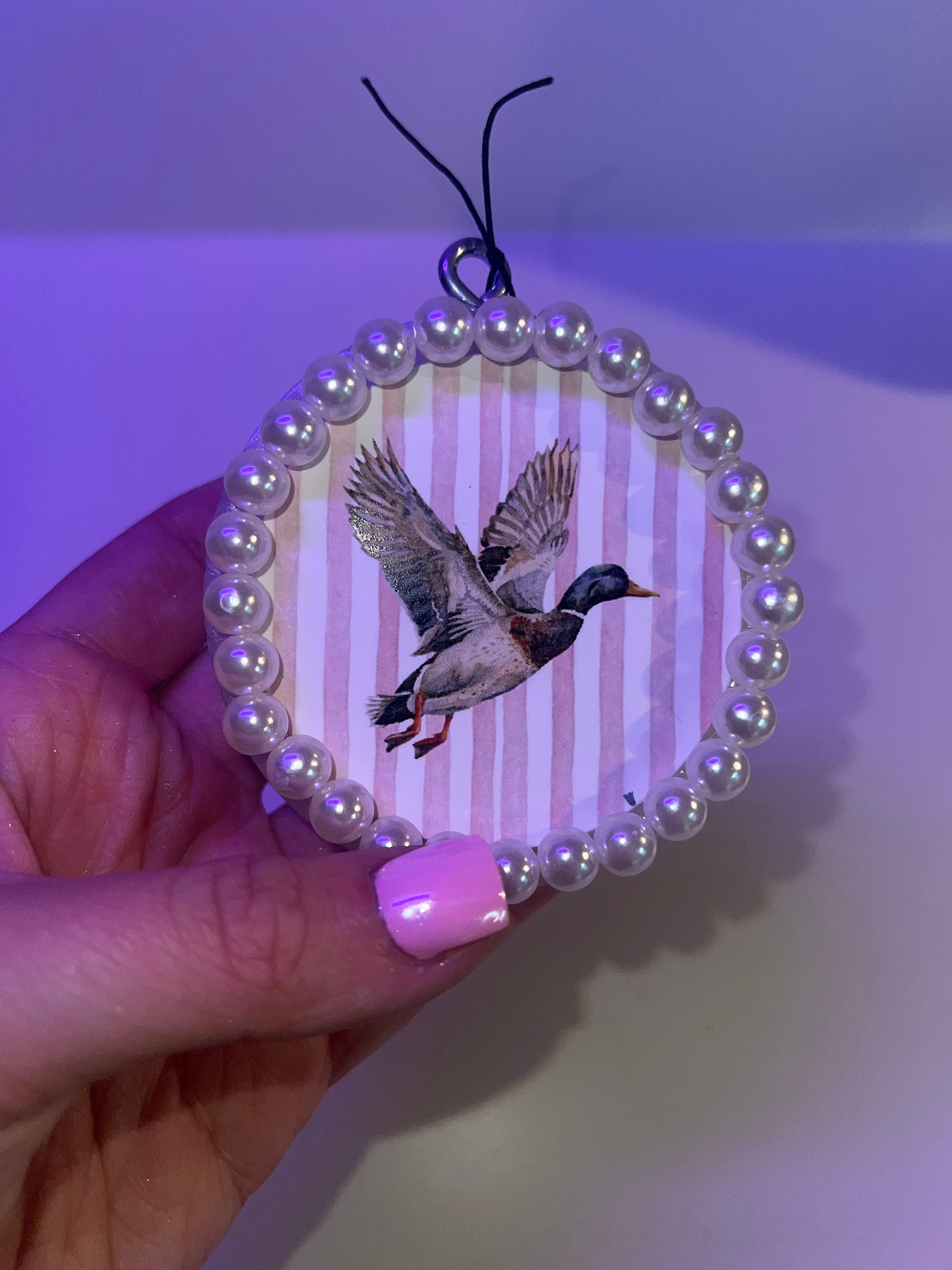 PINK STRIPE MALLARD DUCK CARDSTOCK FRESHIE