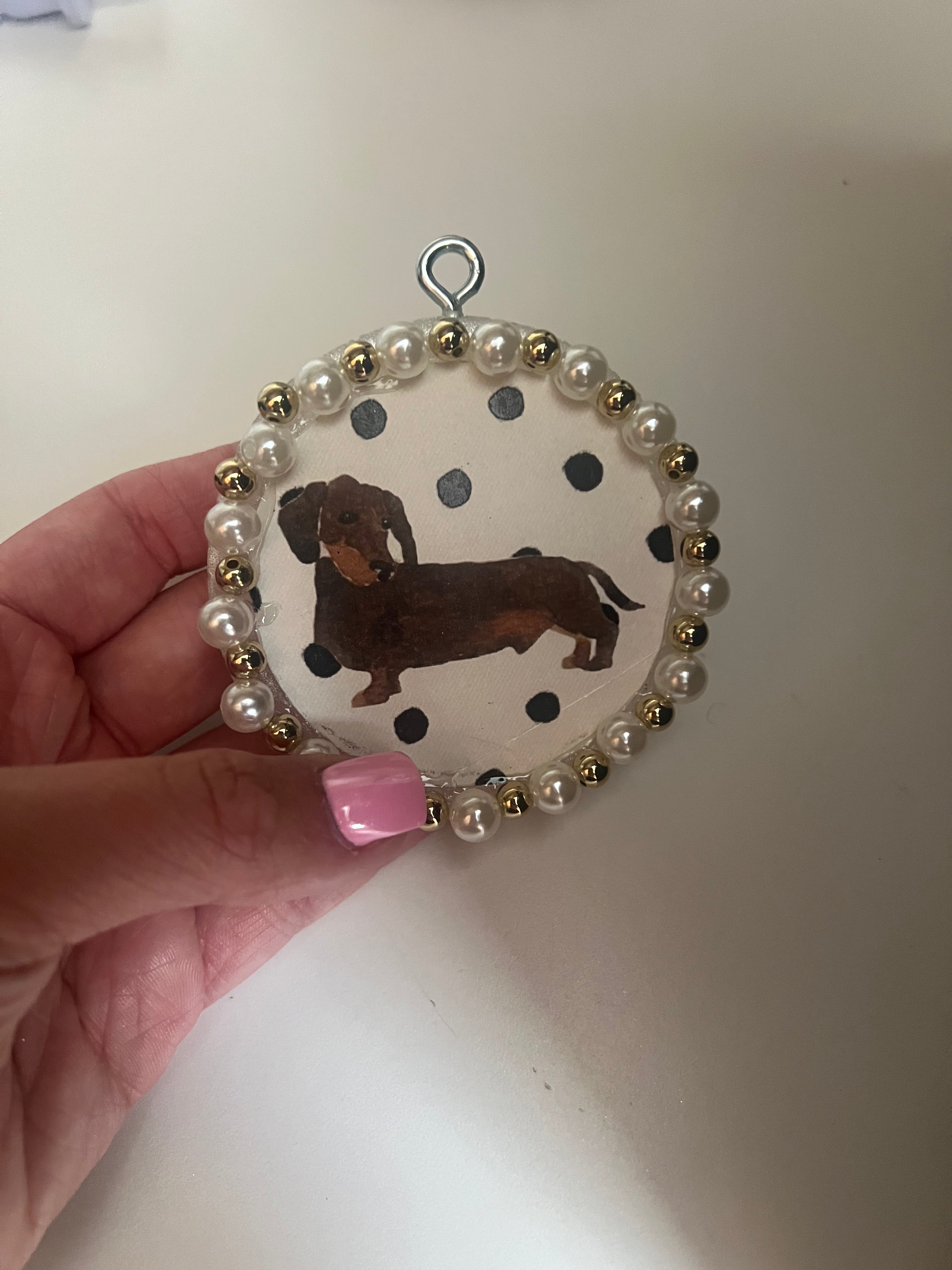 POLKA DOT DASHOUND CARDSTOCK FRESHIE